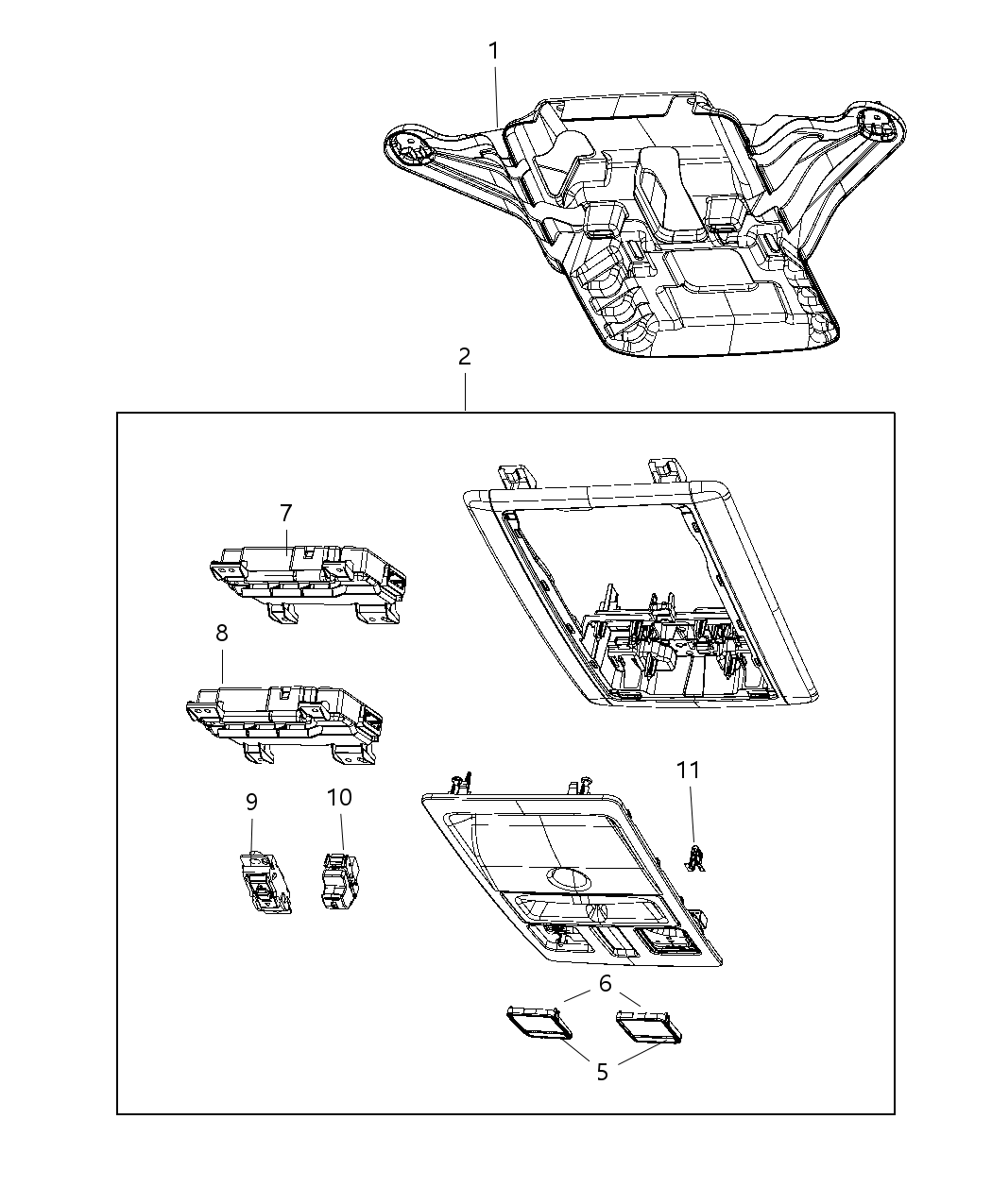 Mopar 6DC98DX9AA Housing-Overhead Console