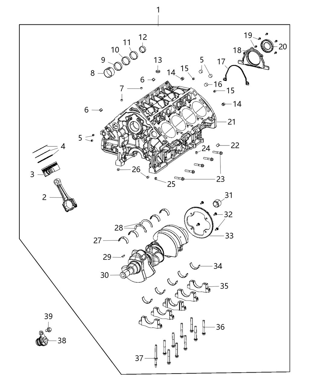 Mopar 68223457AA Engine-Short Block