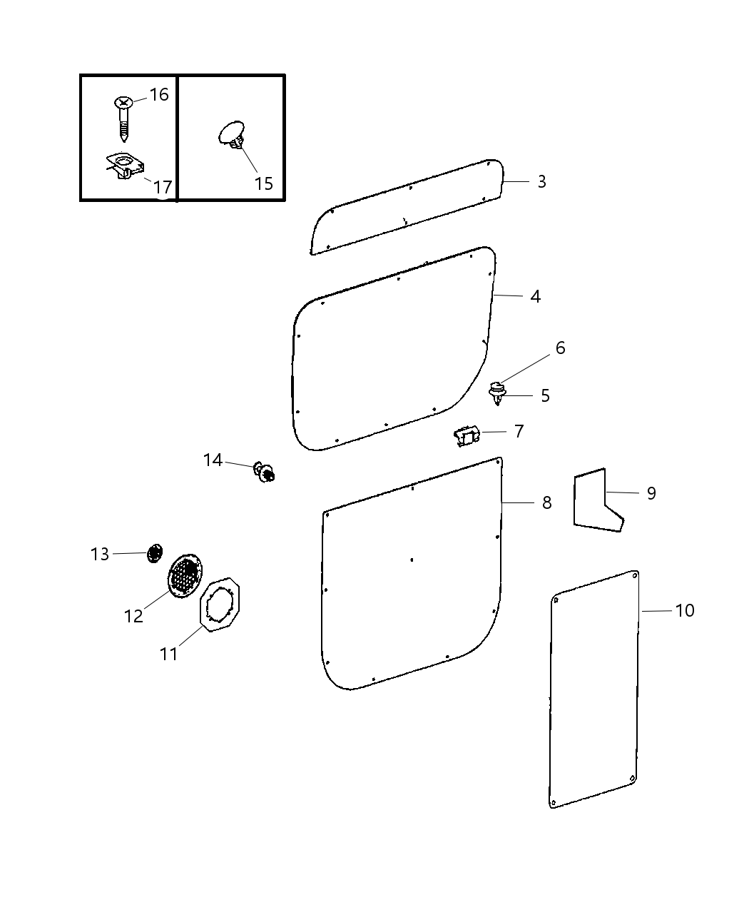 Mopar 1PC391E7AA Panel-Sliding Door Trim