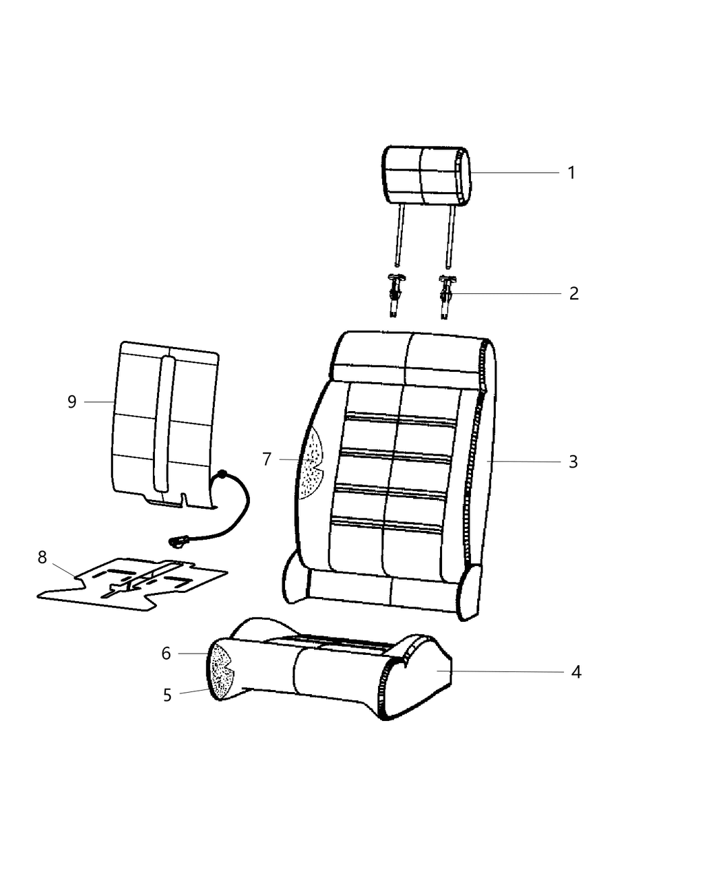 Mopar 5PF14YSAAA HEADREST-Front