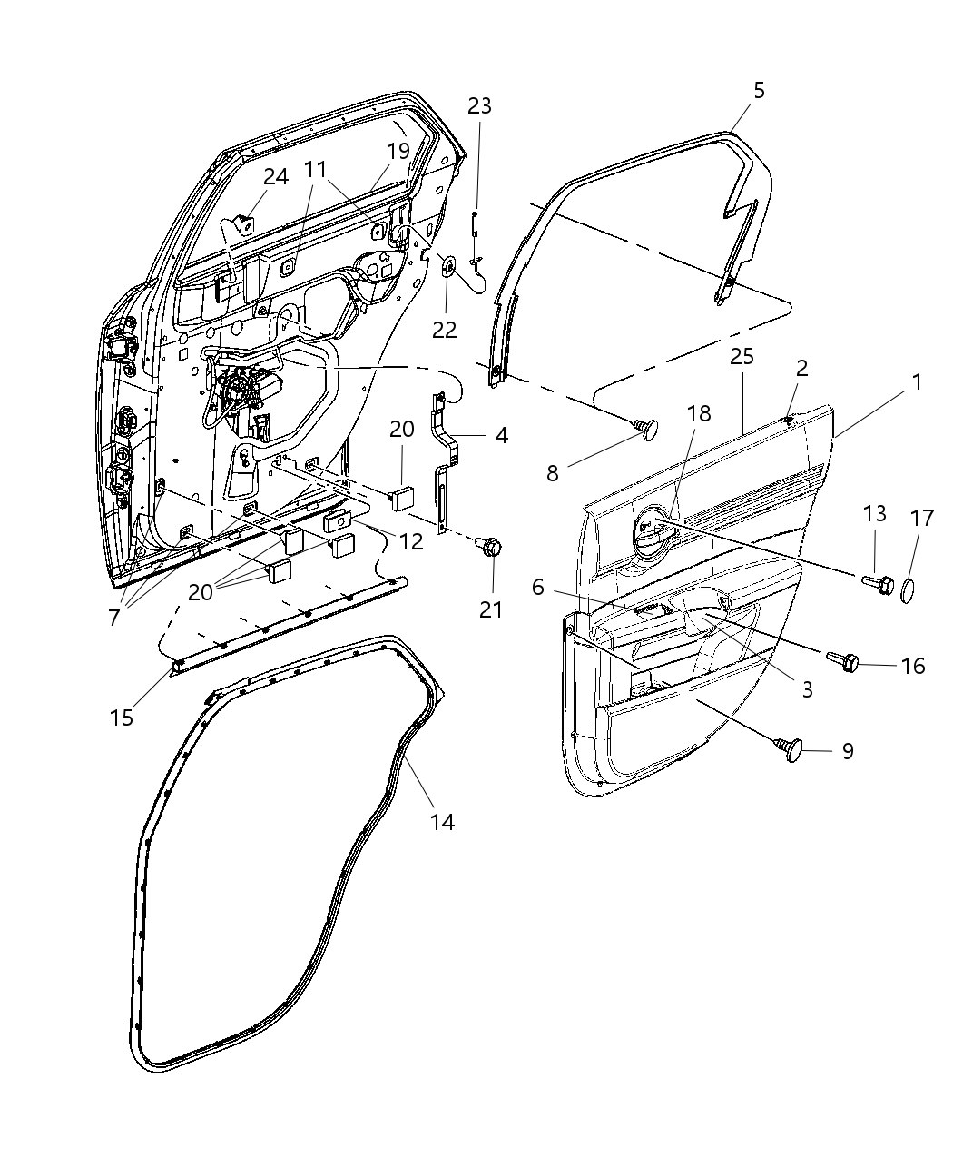 Mopar 1LF491T1AA Panel-Rear Door Trim