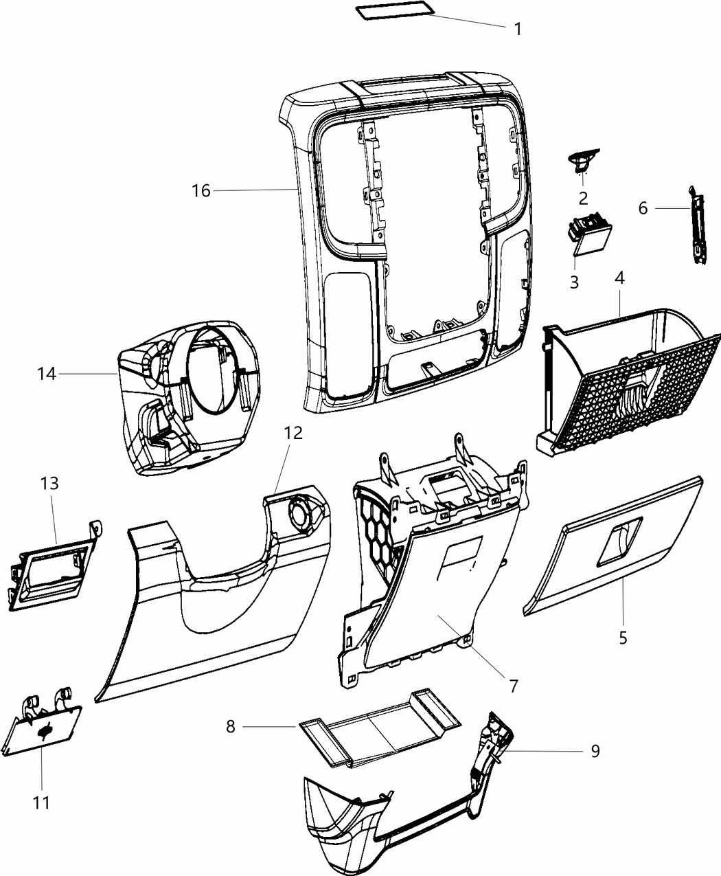 Mopar 5VE911X9AB Bezel-Instrument Panel