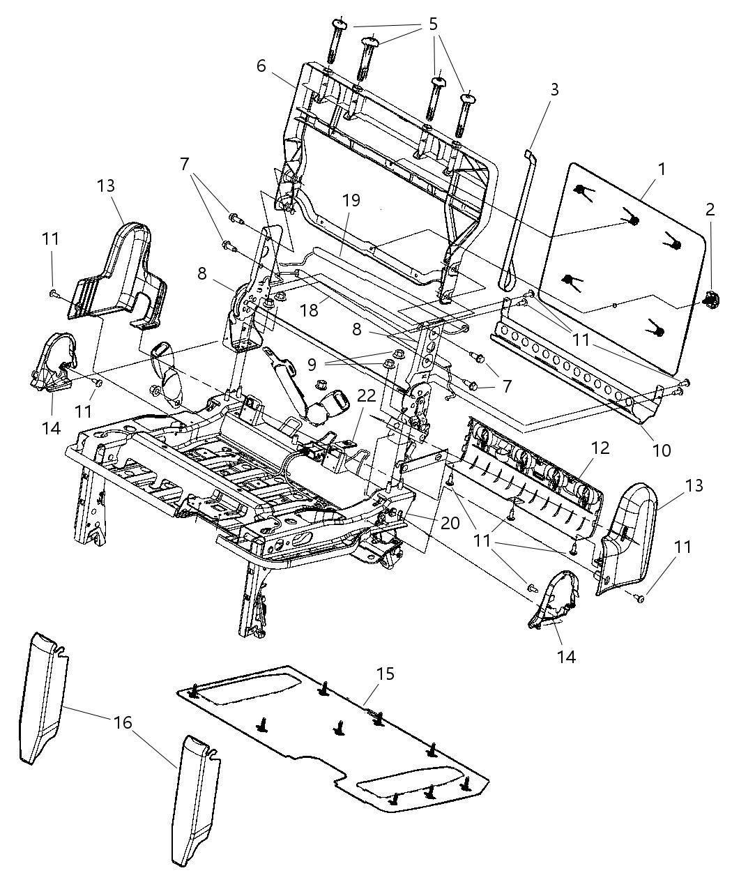 Mopar YN411J3AC Seat-Rear