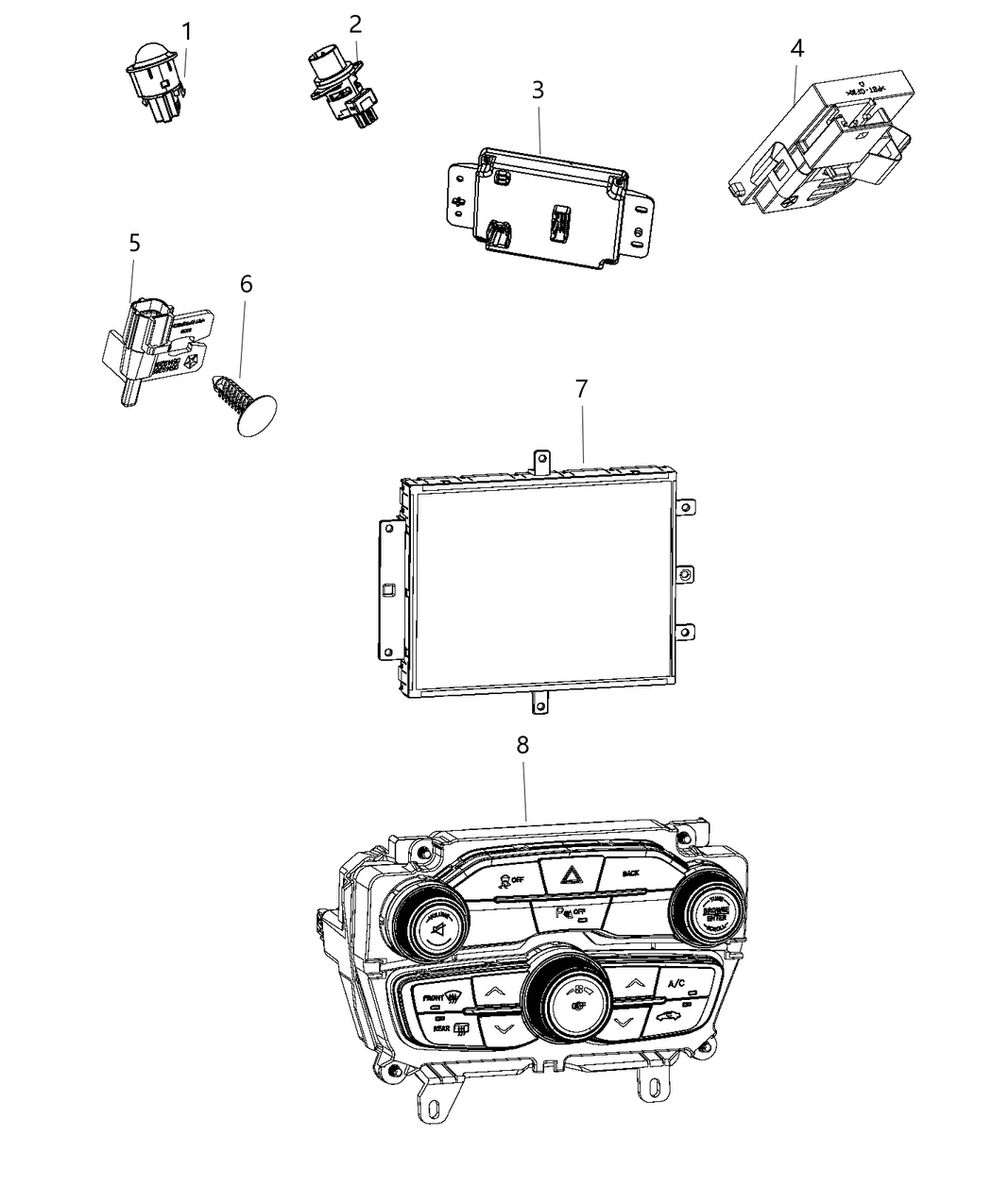 Mopar 68293624AC Stack-Vehicle Feature Controls