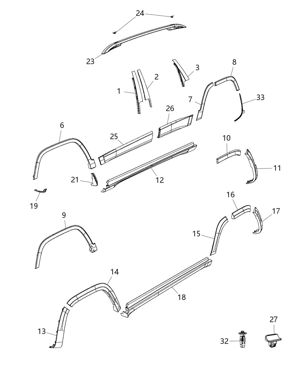 Mopar 5ZQ37TZZAA Molding-Wheel Opening Flare