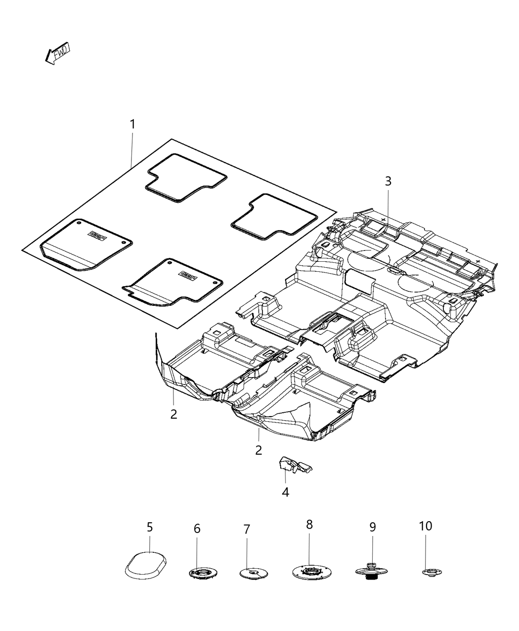 Mopar 6ZD64DX9AA Carpet-Rear Floor