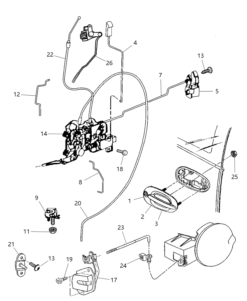 Mopar 4717256 Cable-SLDG Door I/S Rel