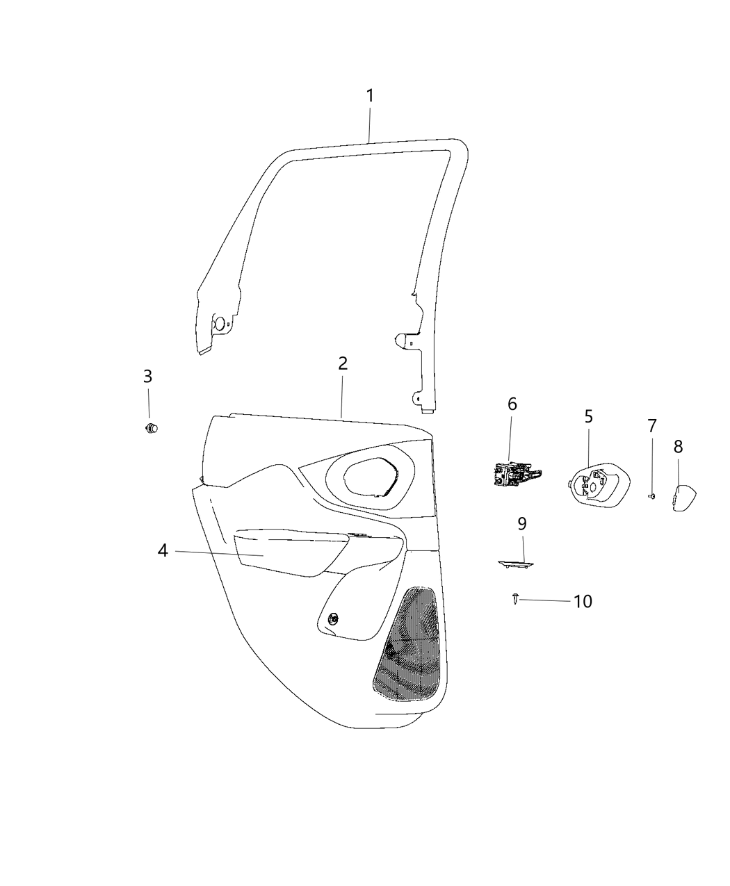 Mopar 6NS291X8AA Panel-Rear Door Trim