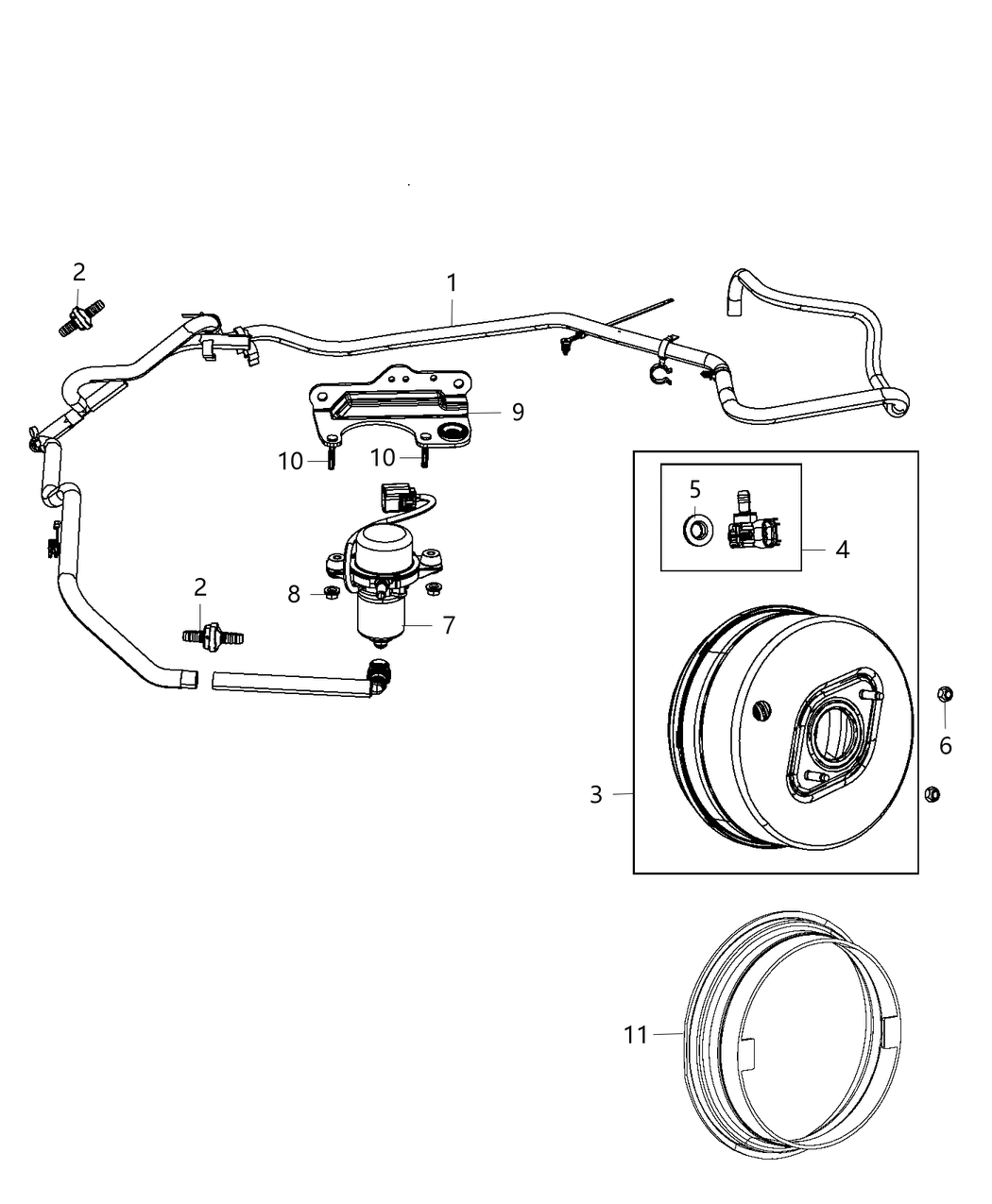 Mopar 4581809AD Hose-Brake Booster Vacuum