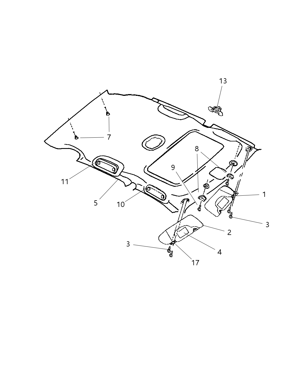 Mopar XL91XDBAA Headliner