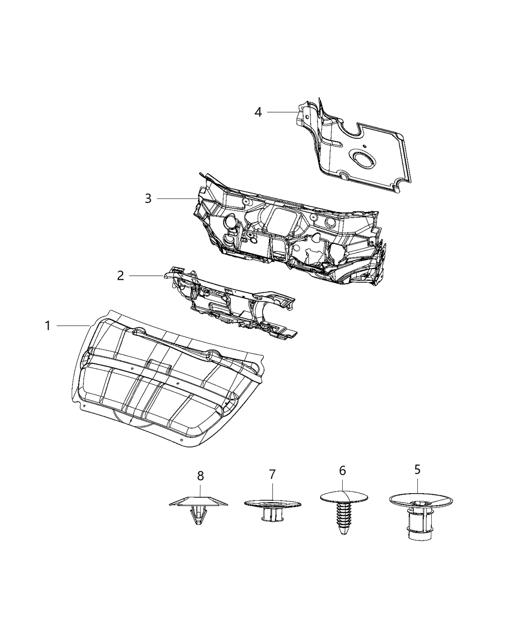 Mopar 68309000AA SILENCER-Hood