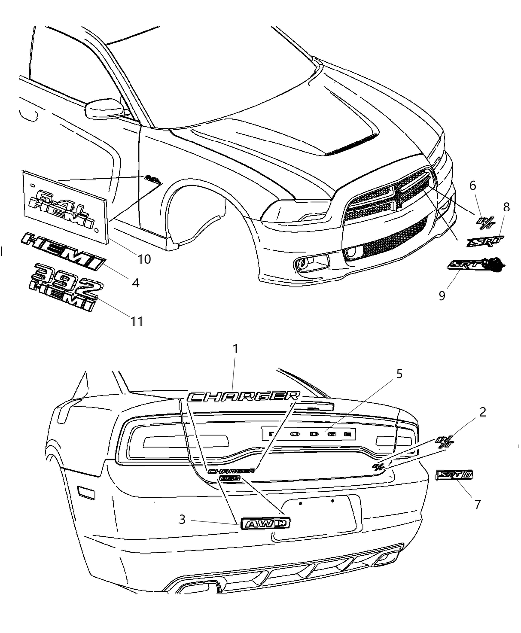 Mopar 68213842AA NAMEPLATE-Front Fender