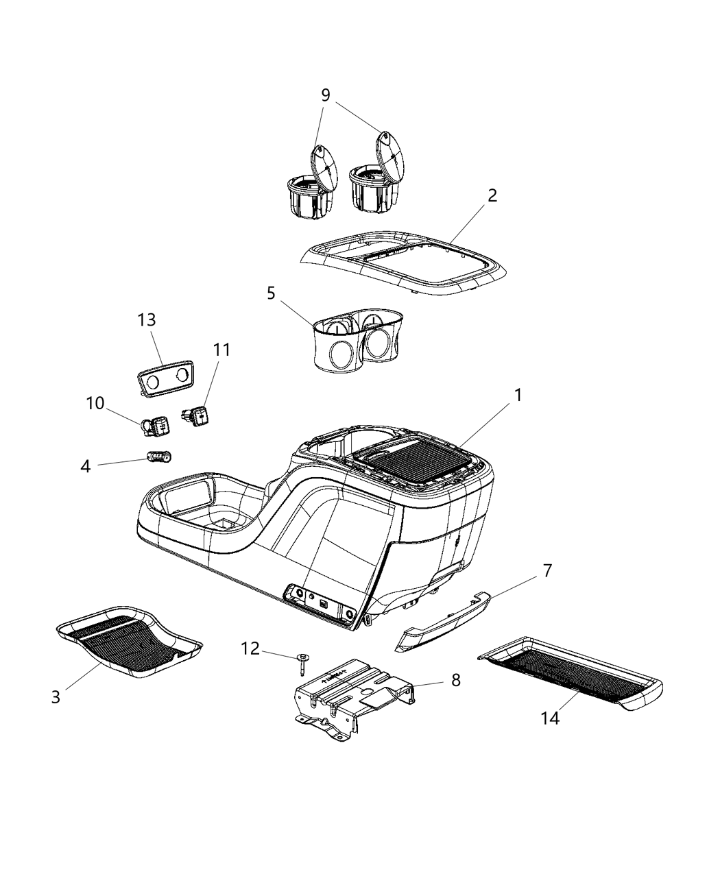 Mopar 5XF832D2AE Console-Floor