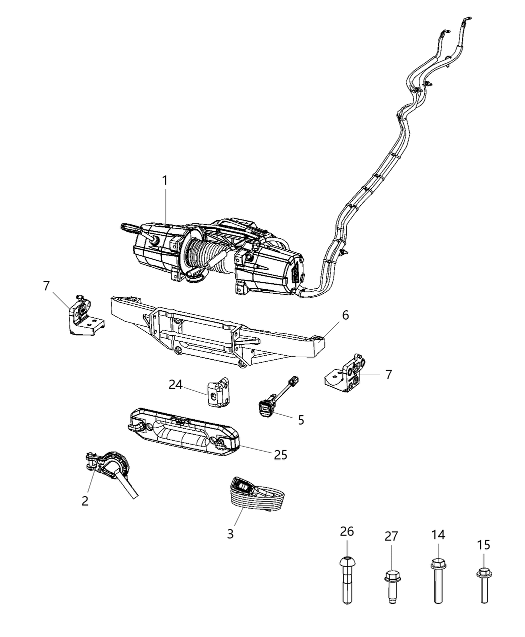 Mopar 68437992AA Cable Kit-WINCH