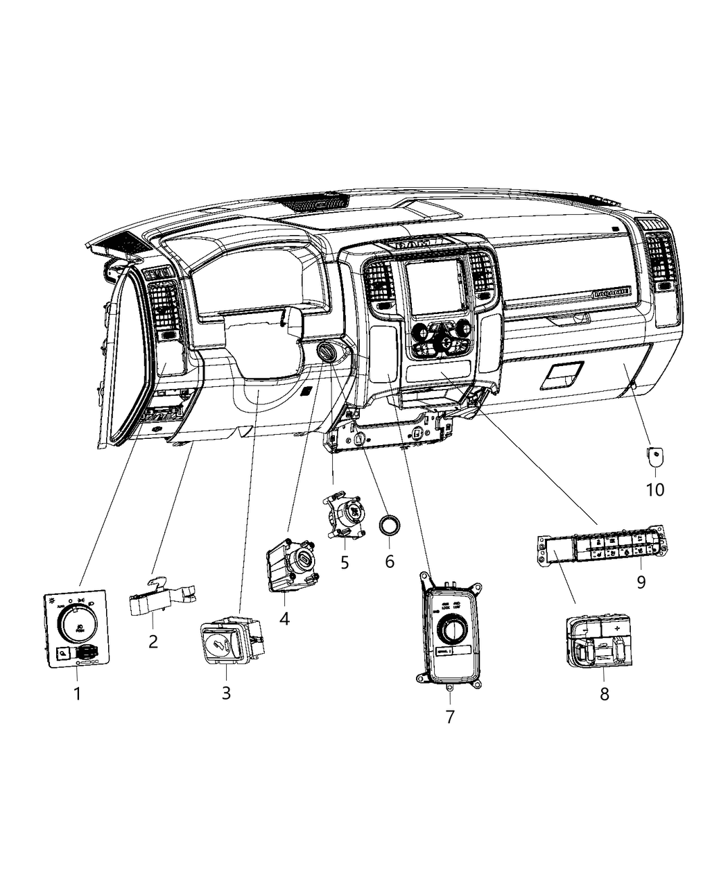 Mopar 68241352AA Instrument Panel