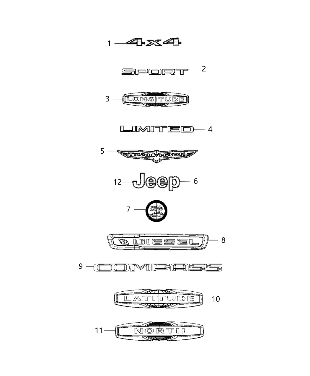 Mopar 68419745AA NAMEPLATE-Front Door