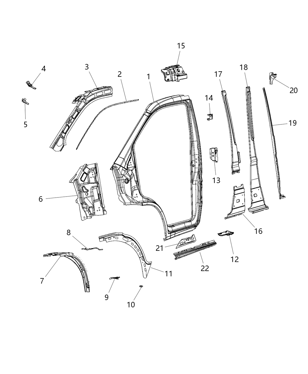 Mopar 68197397AA REINFMNT-Door Surround