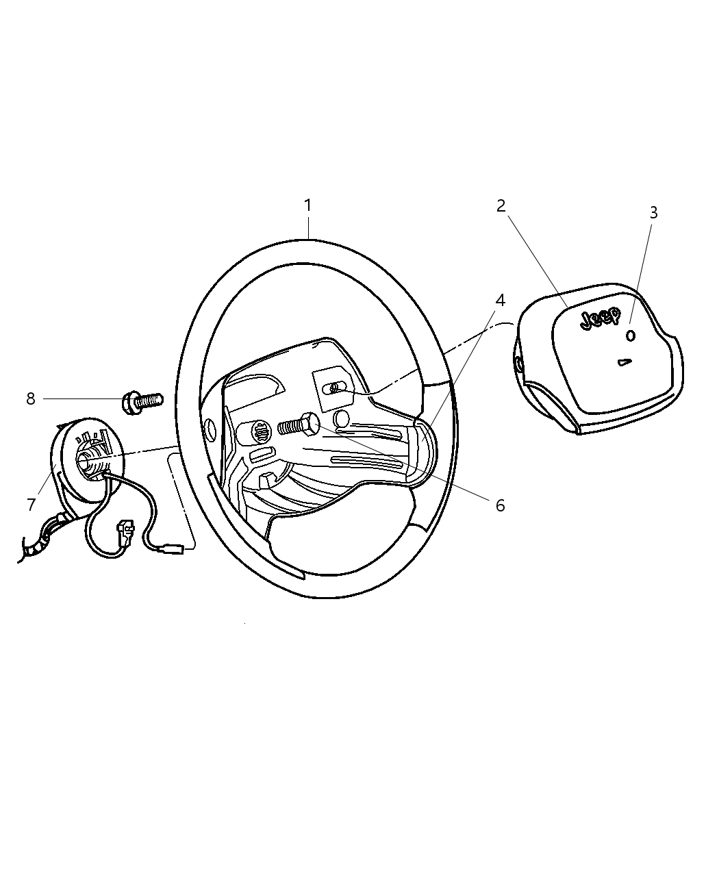 Mopar 5JG23DX9AA Bezel-Steering Wheel