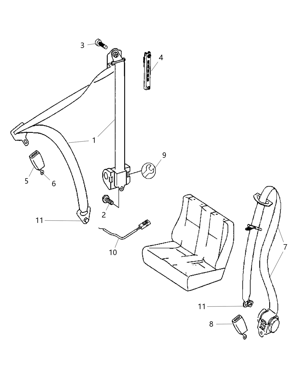 Mopar 1LK96DX9AA Front Outer Seatbelt