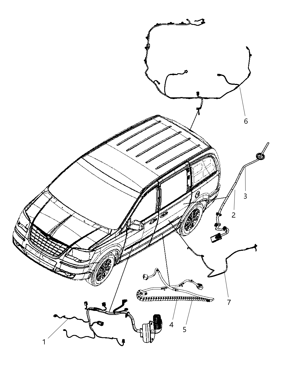 Mopar 4868945AF Wiring-Sliding Door Left