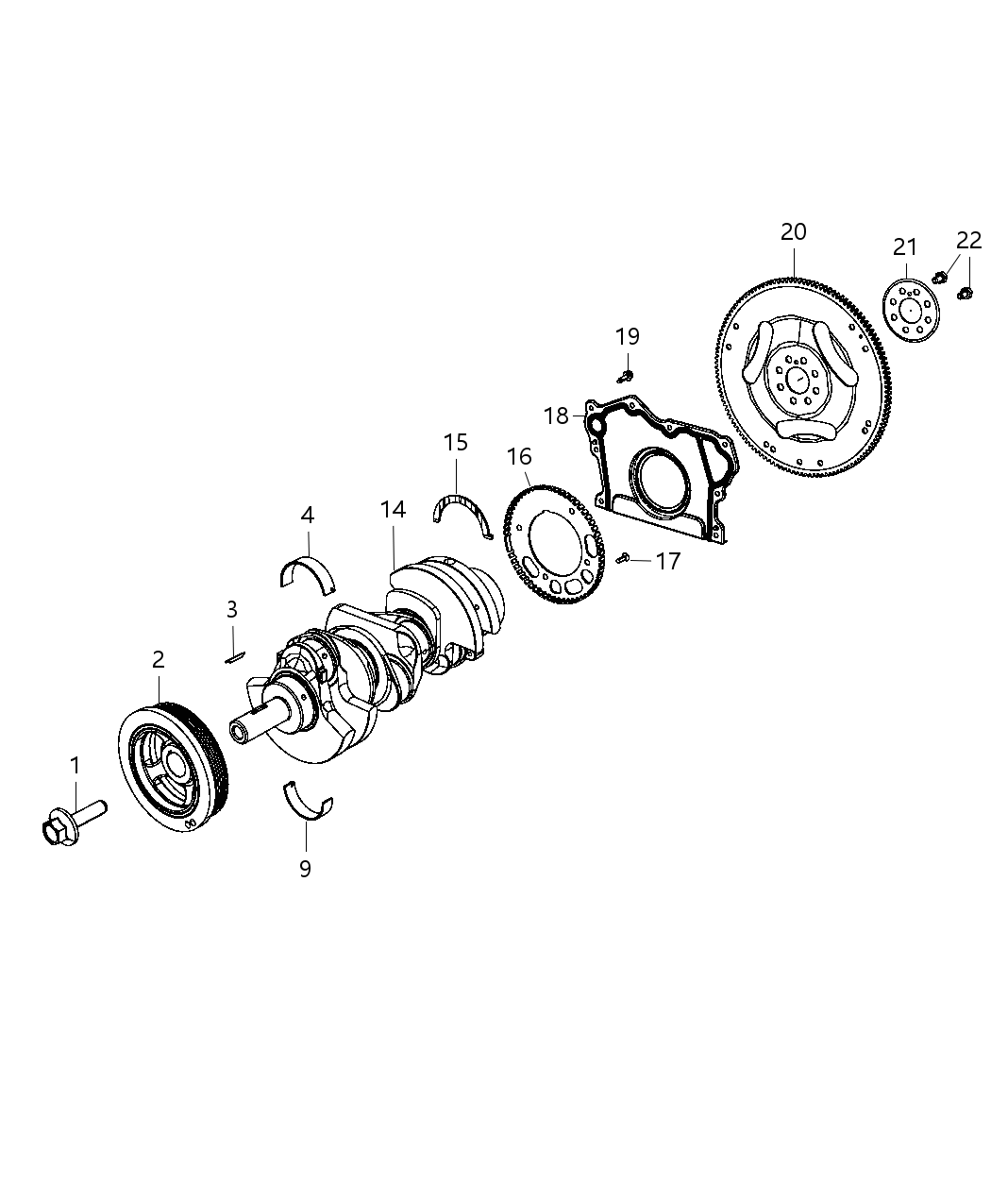 Mopar 5184106AF Bearing-CRANKSHAFT Upper