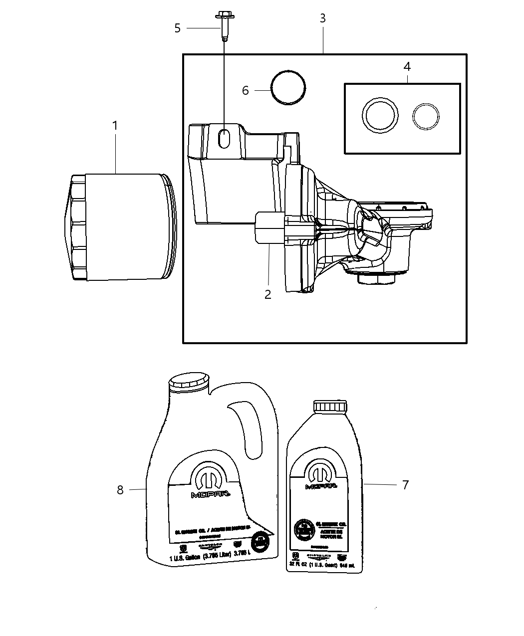 Mopar 4892314AB Adapter-Oil Filter