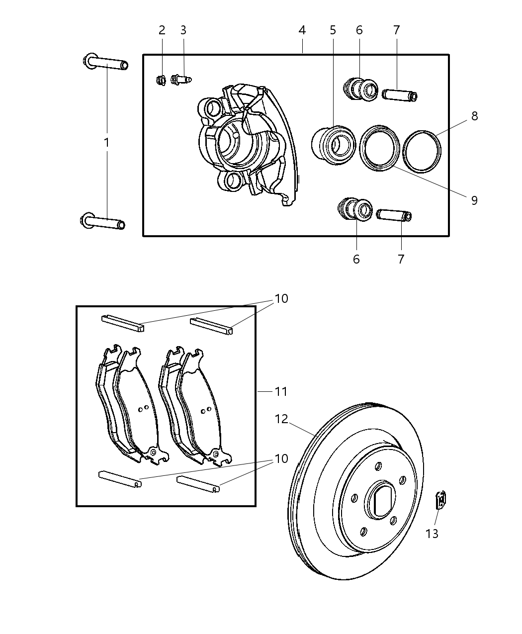 Mopar V2013253AB Rear Disc Brake Pad Kit