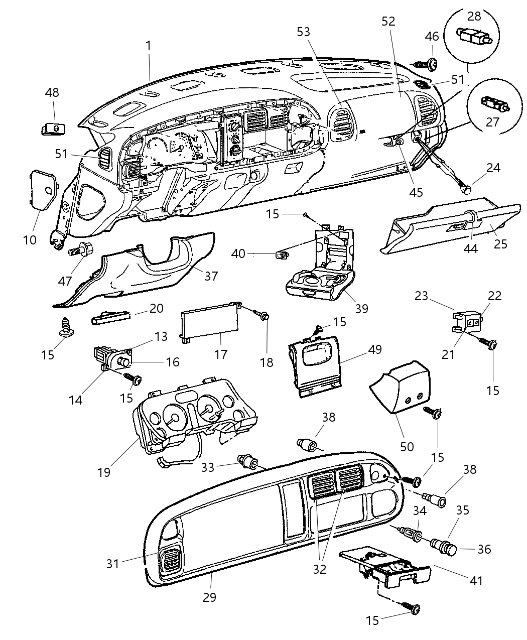 Mopar 55055725AB Bracket Instrument Panel T