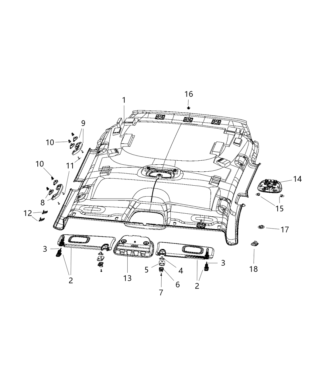 Mopar 6WZ38PS4AA Headliner