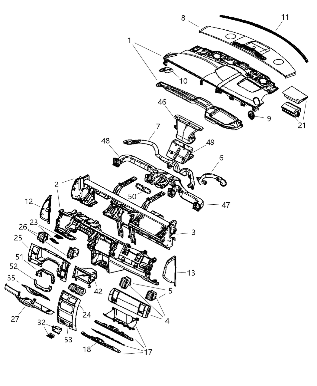 Mopar 5134454AA Duct-Instrument Panel