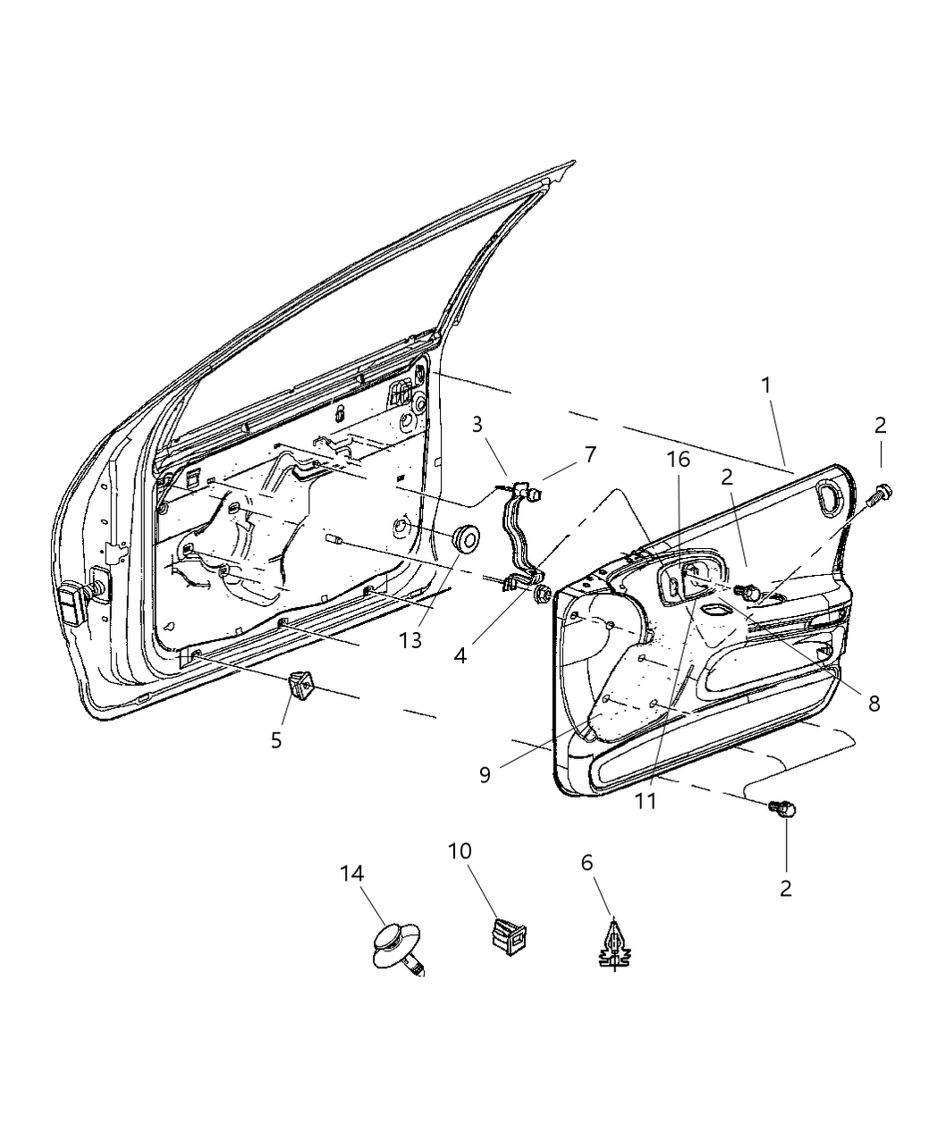 Mopar TL63XDVDB Panel Front Door Trim