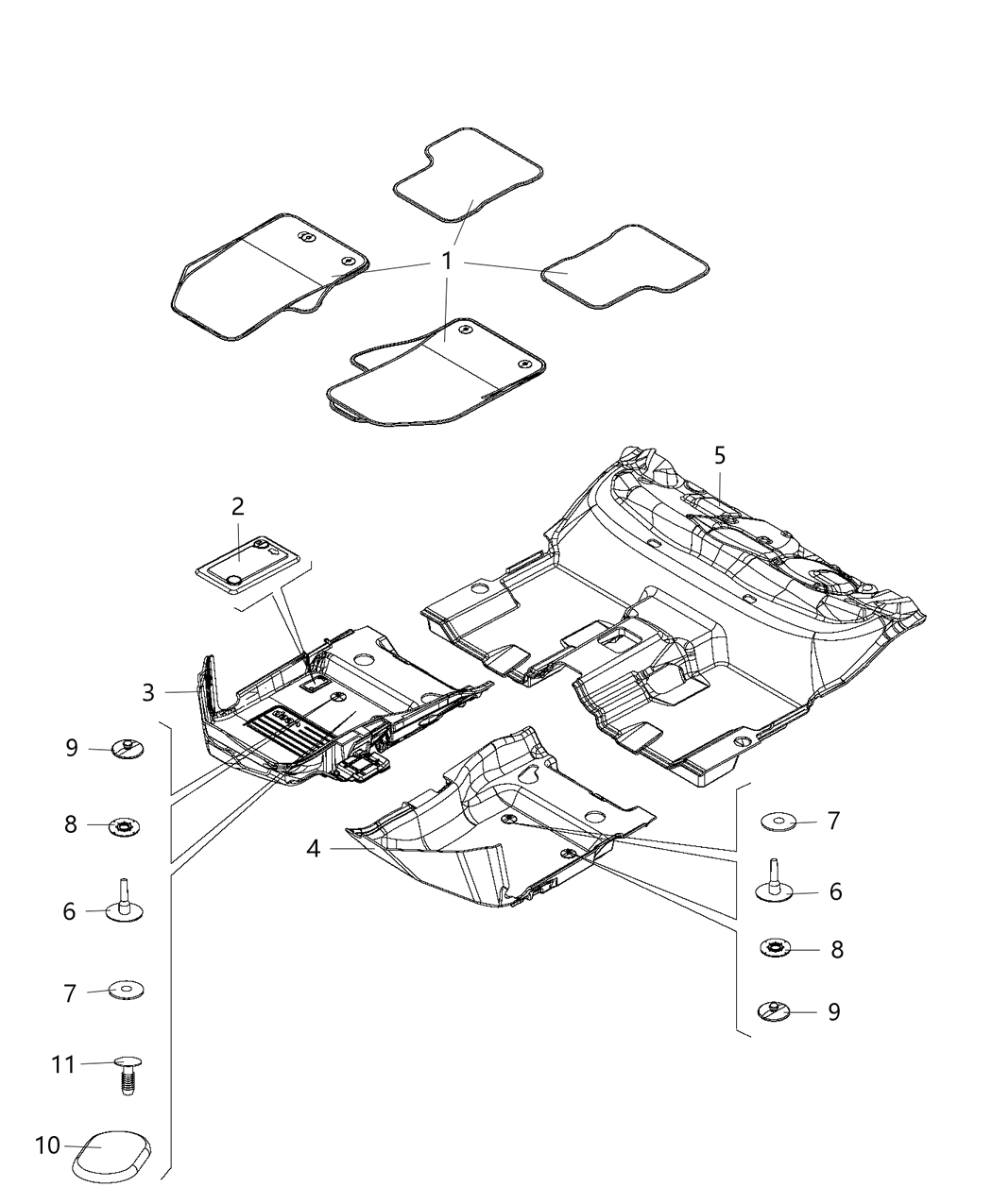 Mopar 5UW21GTVAA Carpet-Rear Floor