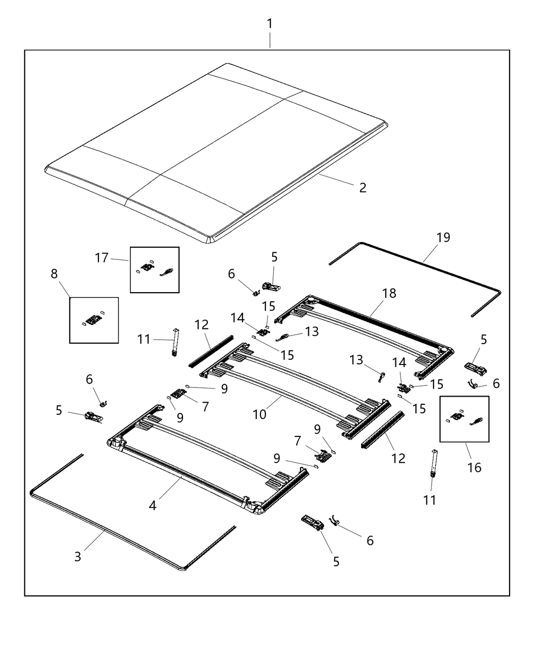 Mopar 68229438AB Frame-TONNEAU