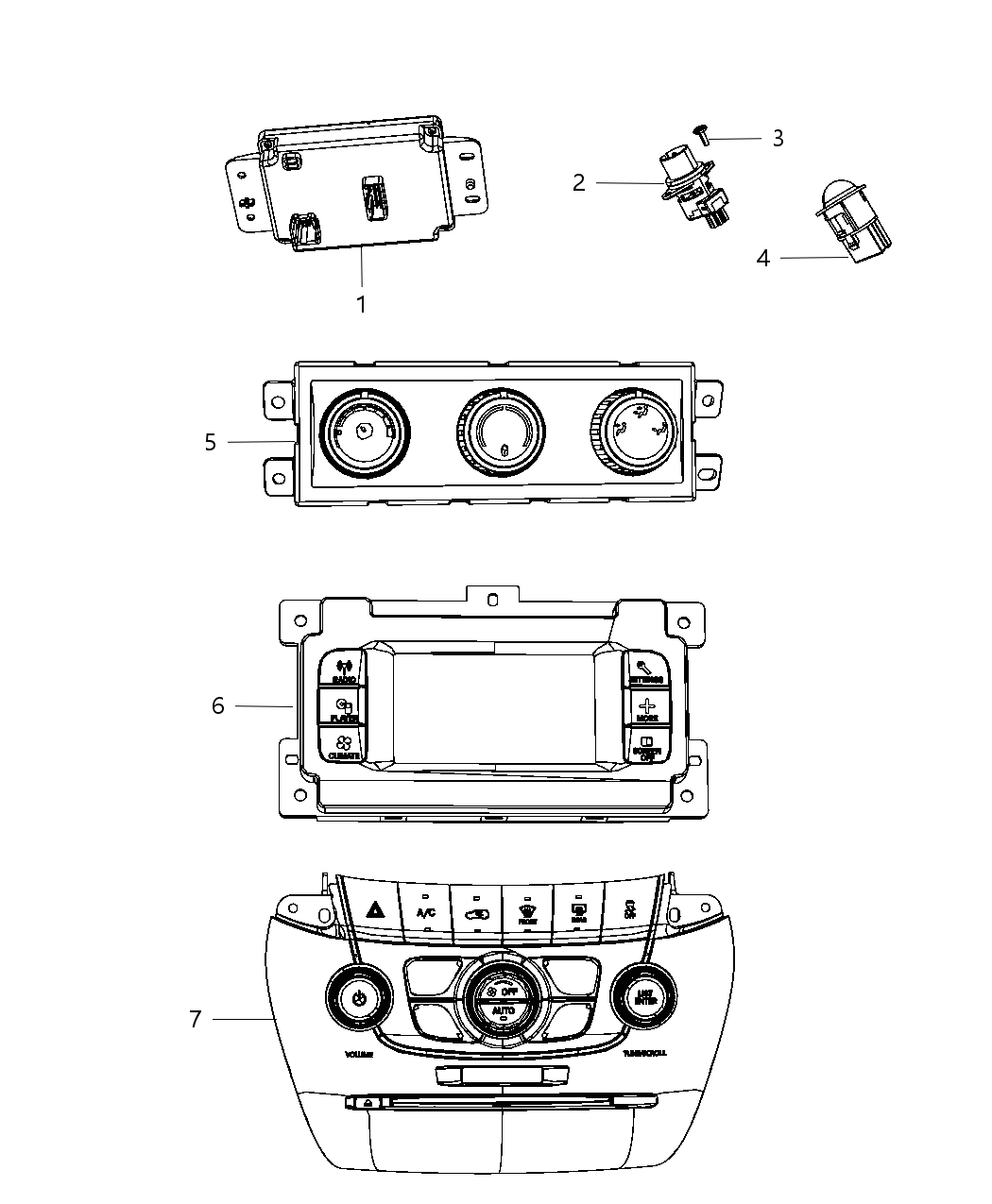 Mopar 68263758AB Air Conditioner And Heater Control