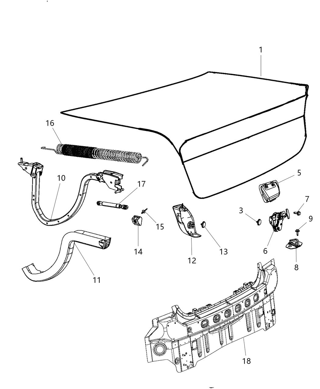 Mopar 68160982AA DECKLID