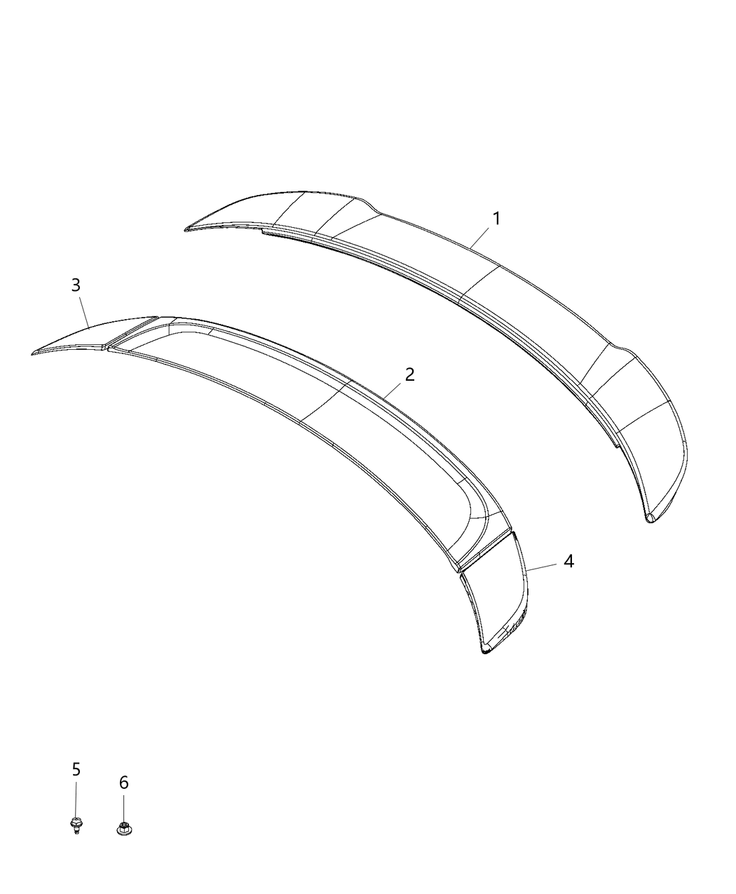 Mopar 5NN78LXTAB Spoiler-Rear