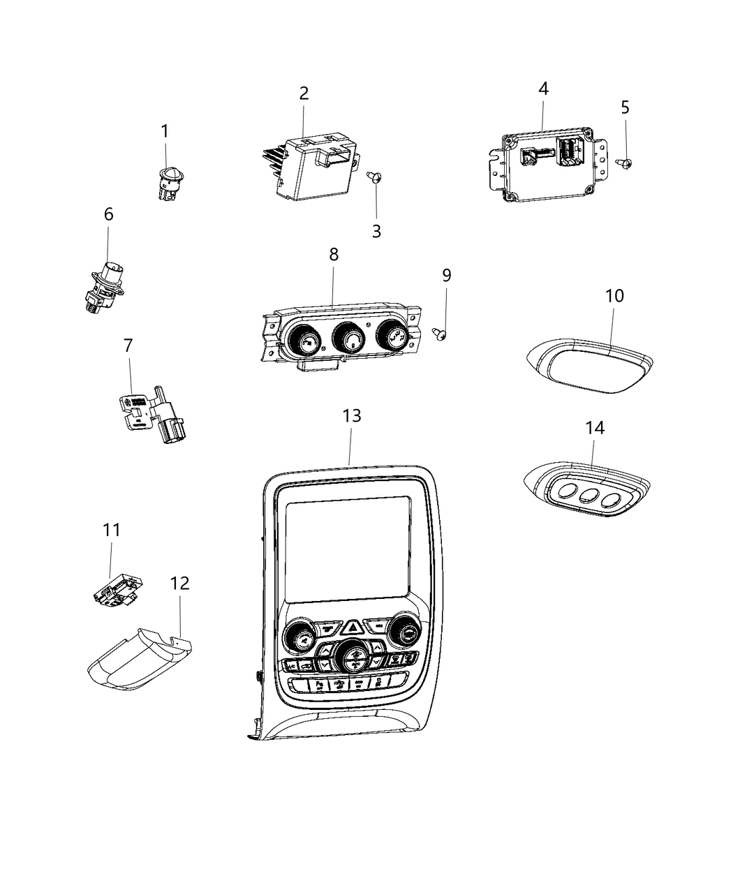 Mopar 68368991AC Control-A/C And Heater - Aux