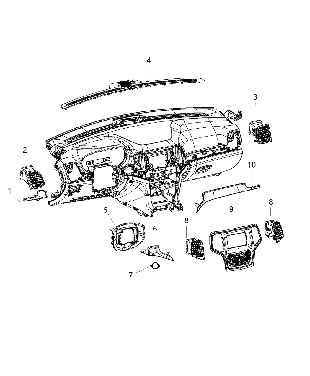 Mopar 68388573AC Center Stack Controls