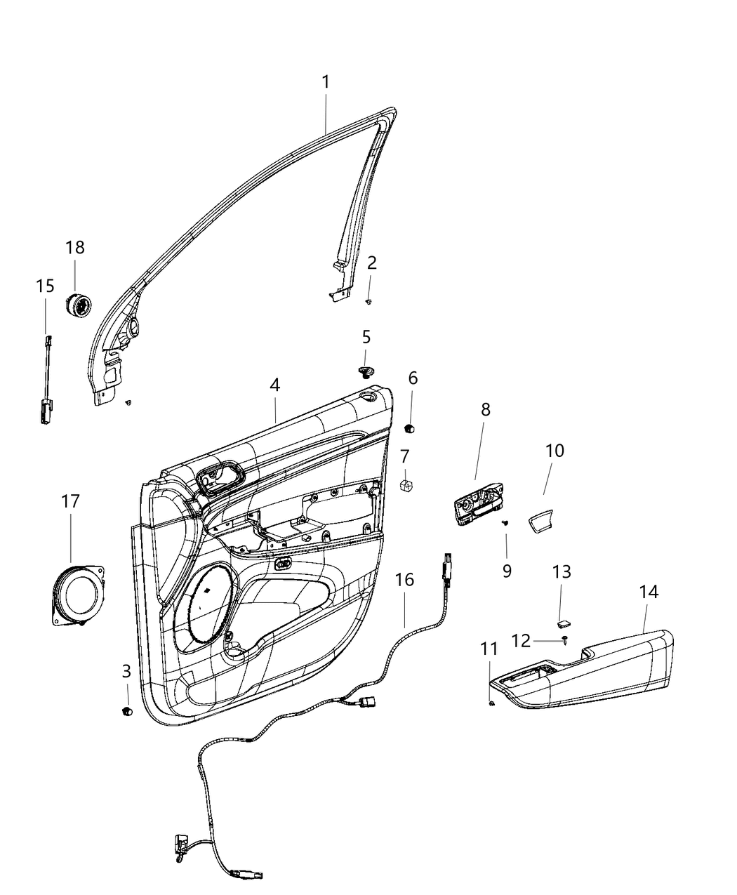 Mopar 6UK061X9AB Panel-Front Door Trim