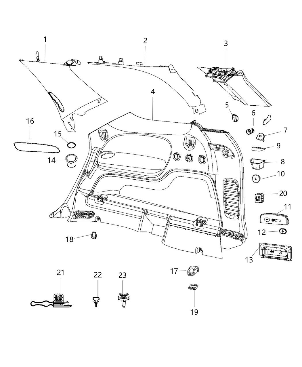 Mopar 5PT181X9AB Panel-Quarter Trim