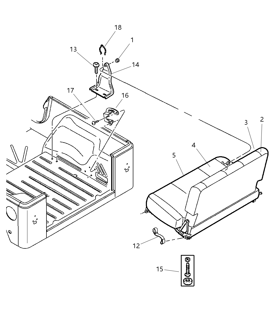 Mopar UH571K5AA Seat Back-Rear Seat Back