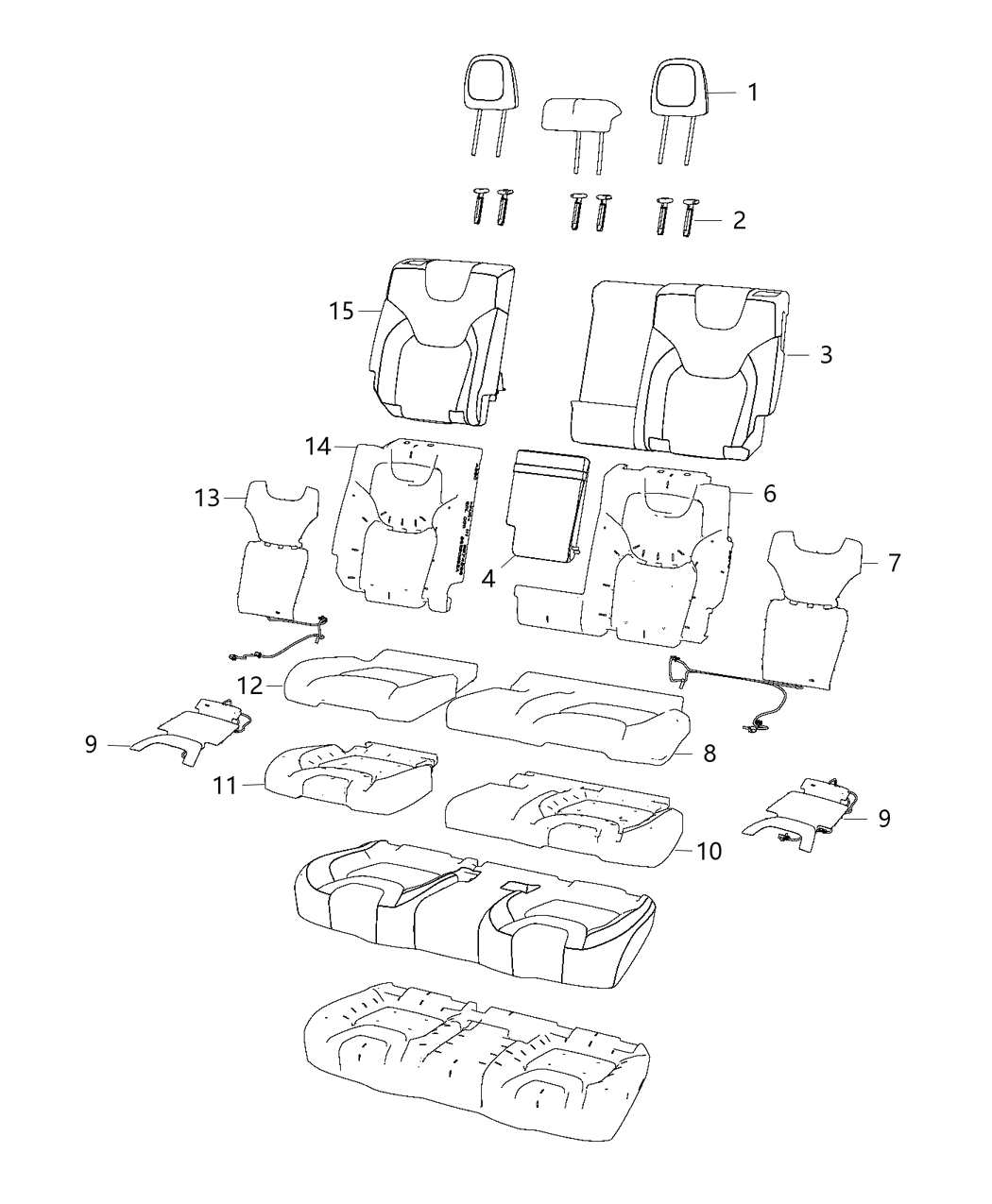 Mopar 1VL34LT5AA HEADREST-Second Row