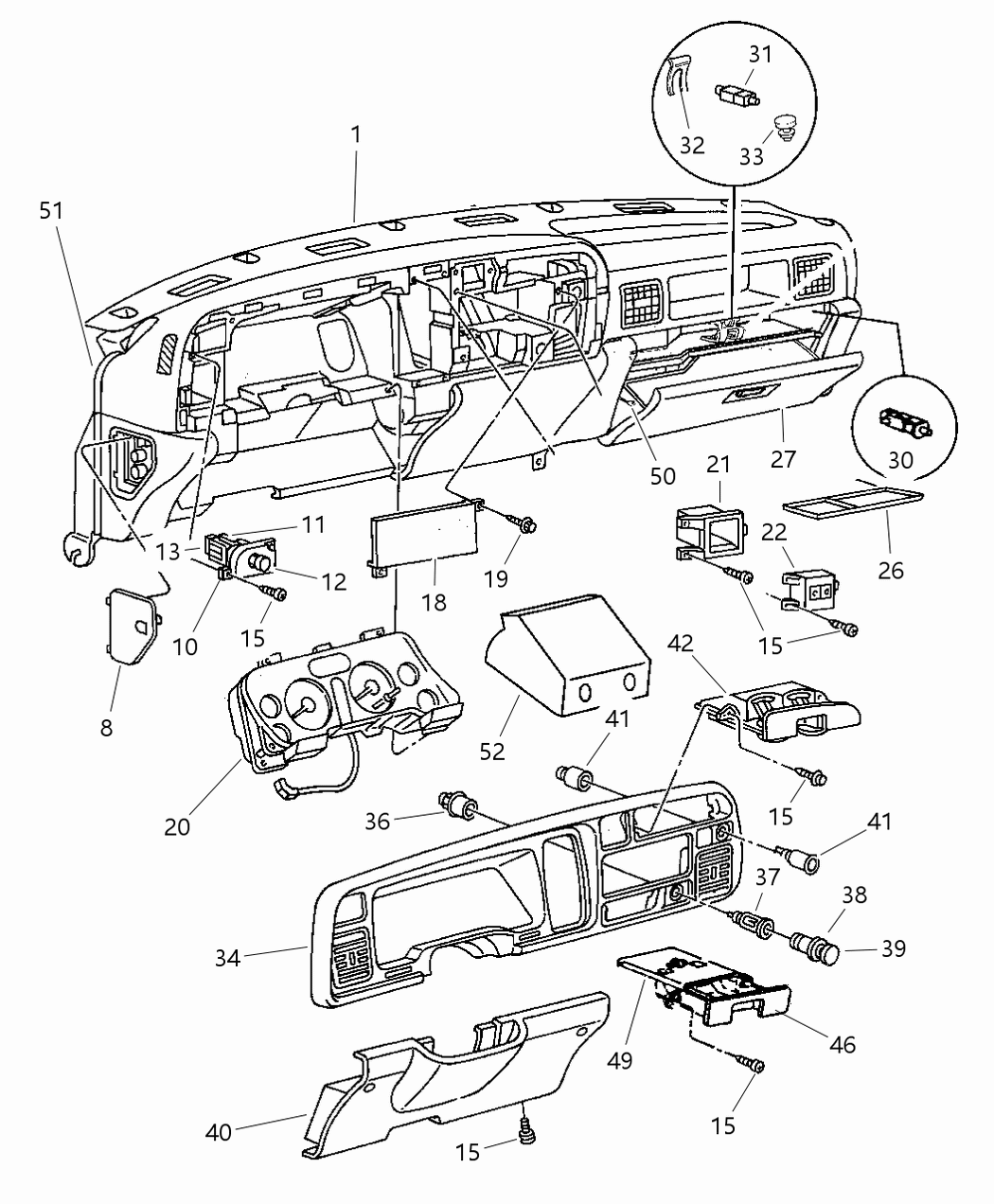 Mopar 5EY72RD5 Instrument Panel-Instrument Upper