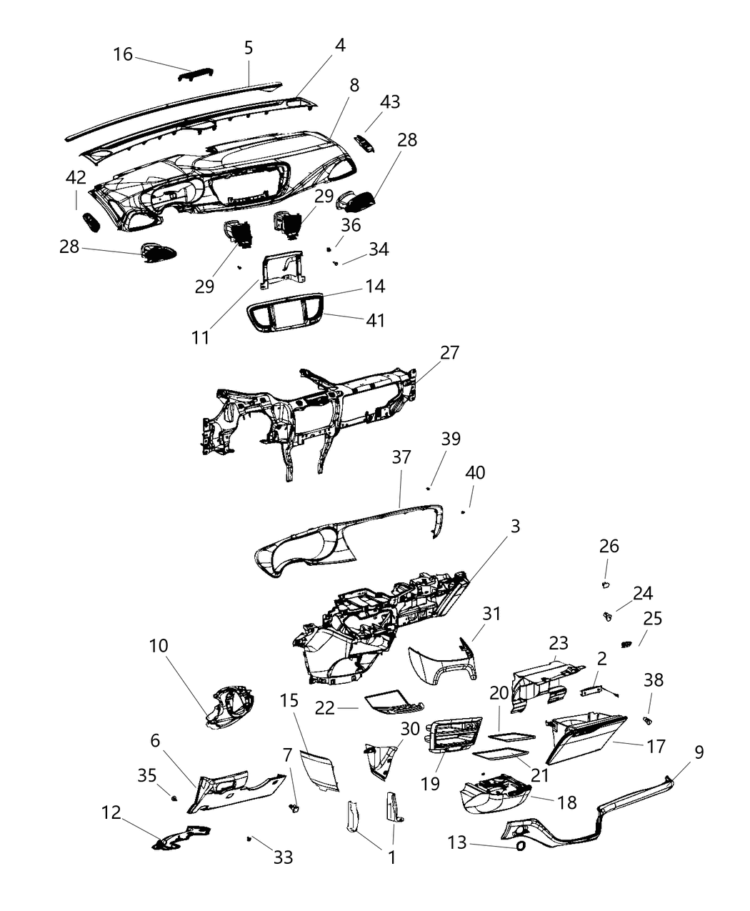 Mopar 5RL241S6AB Bezel-Instrument Cluster