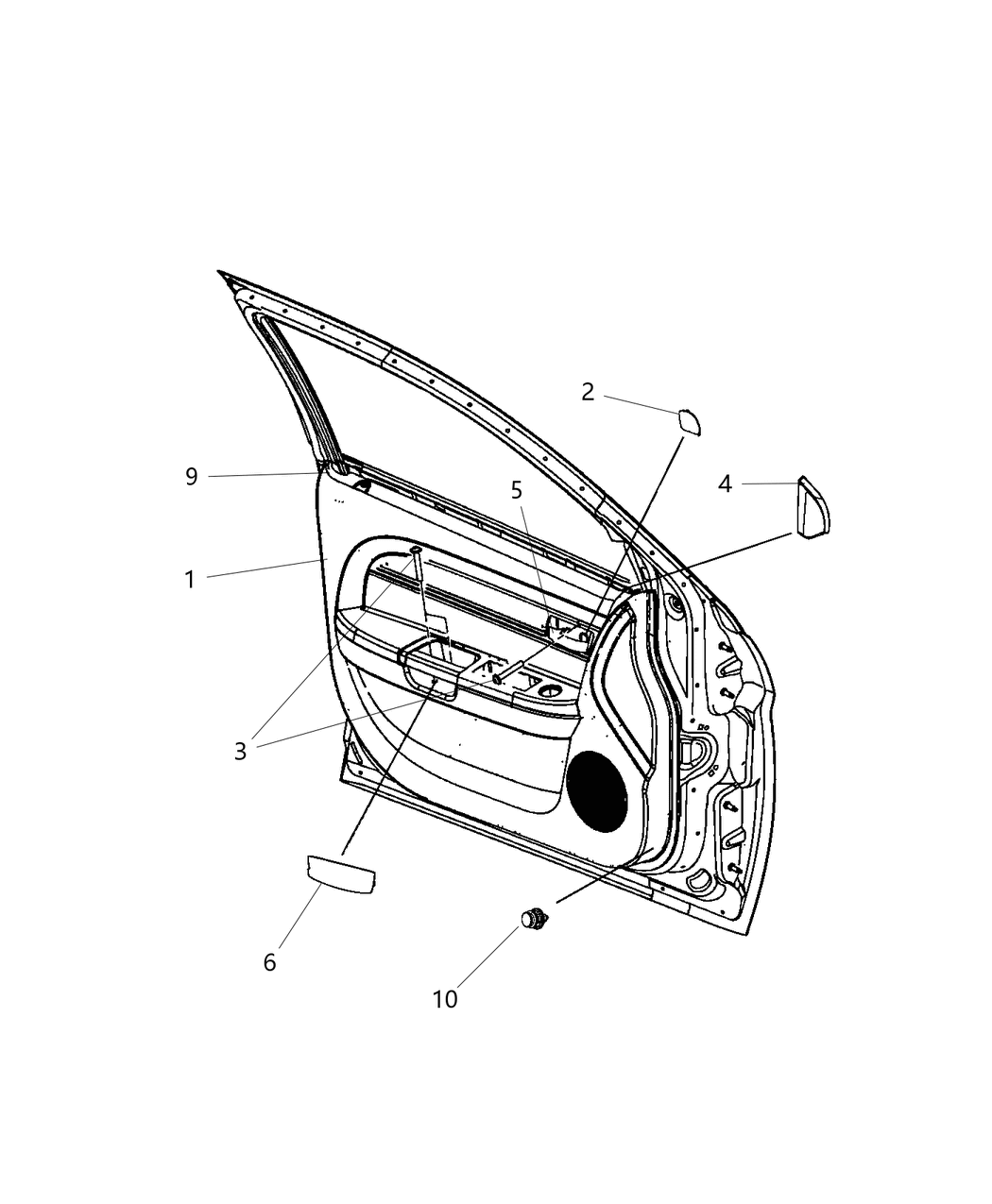 Mopar 1TC391R4AB Panel-Front Door Trim