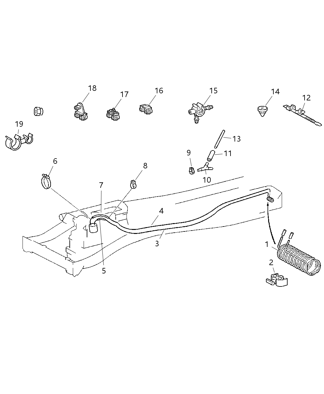 Mopar 5119647AA Hose-Fuel Return Line