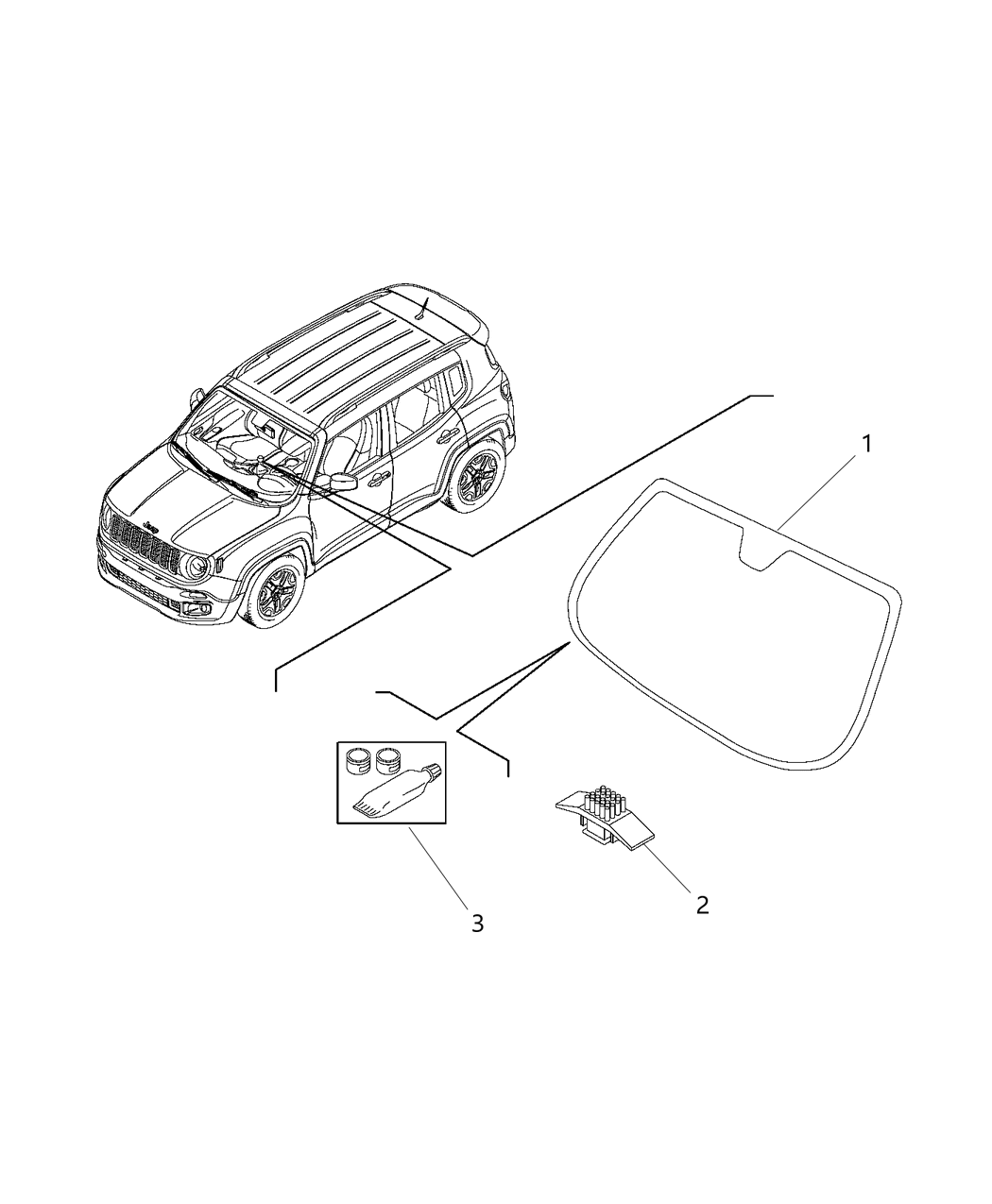 Mopar 68438876AA Windshield