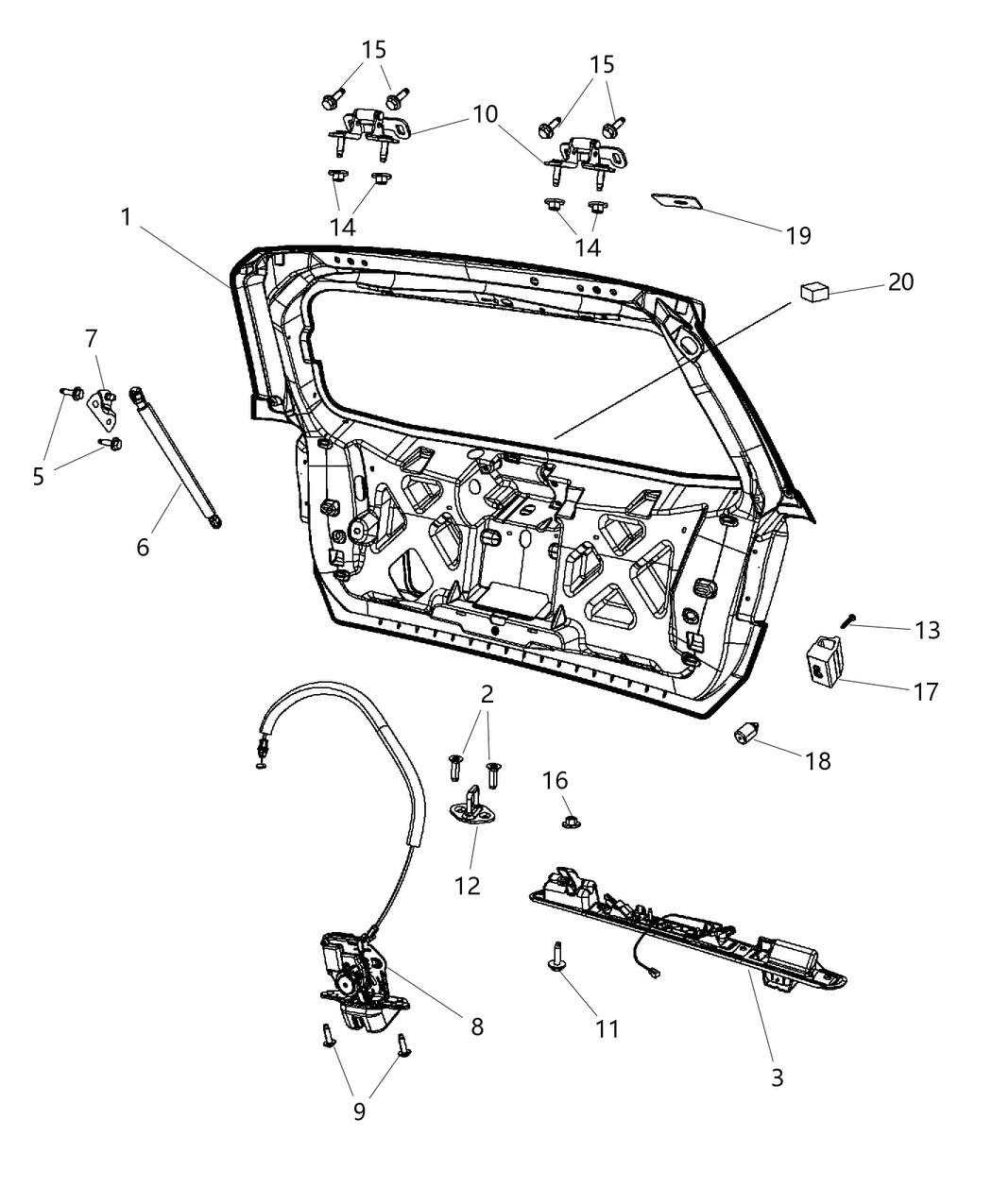 Mopar 1RJ85KCLAA LIFTGATE