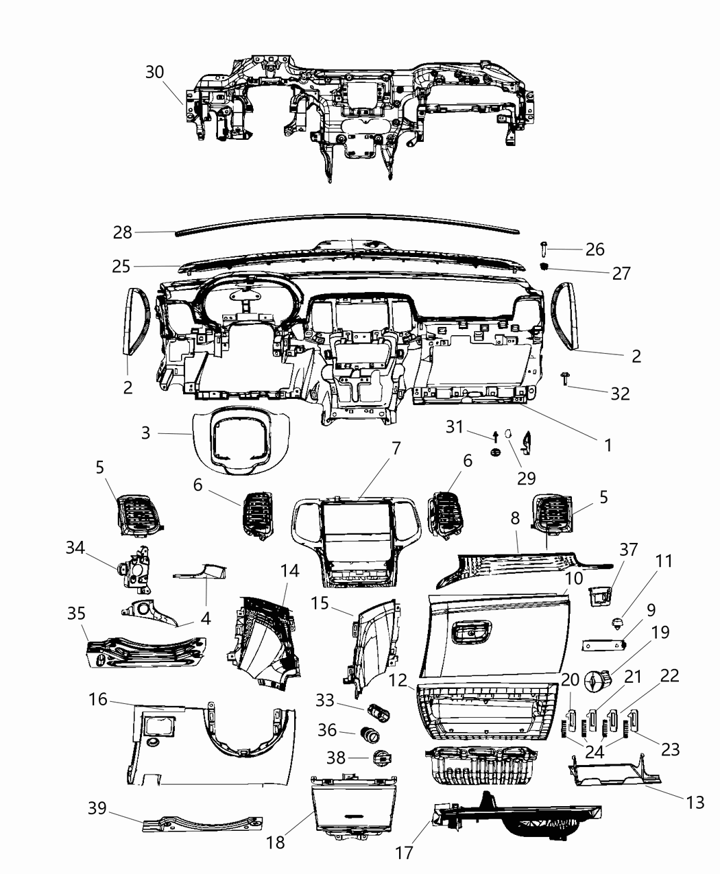 Mopar 68333947AA Center Stack Control