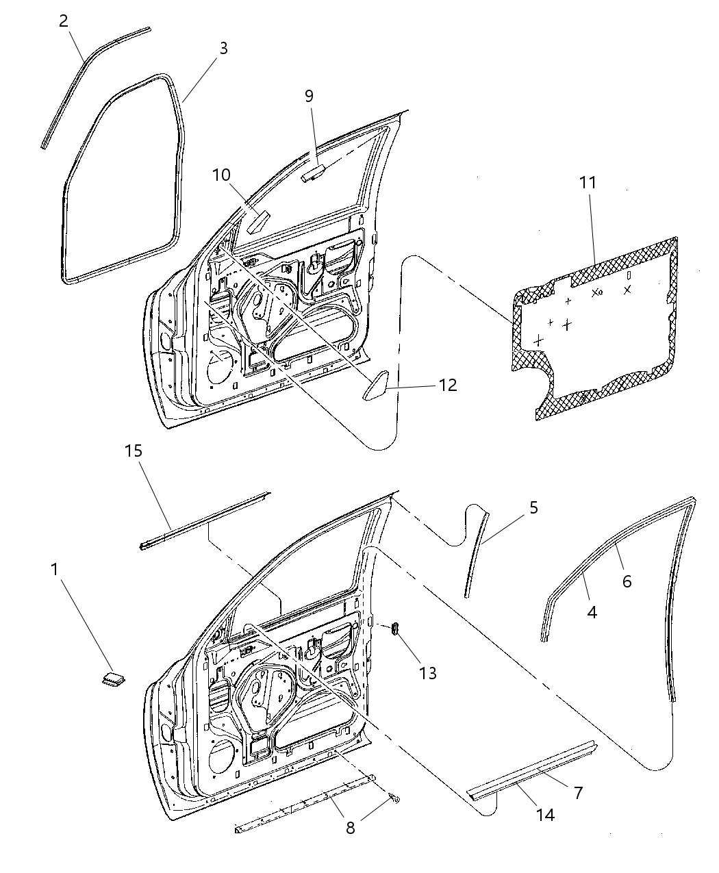 Mopar 55257400AE Seal-Front Door Glass Run